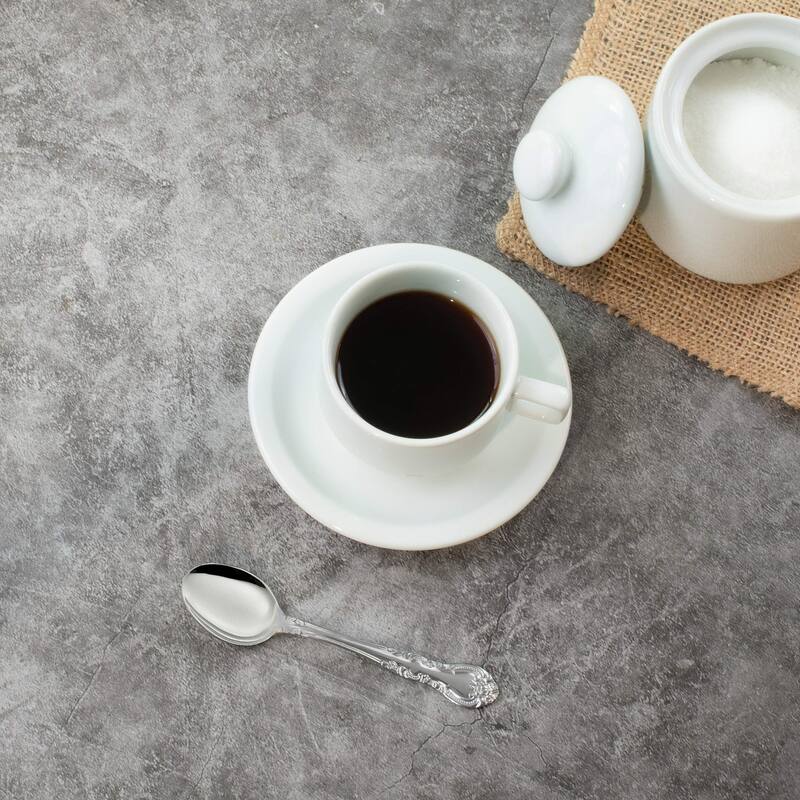 HIC 4.5" Traditional Stainless Steel Demi Spoon - Stirring Coffee Espresso Demitasse