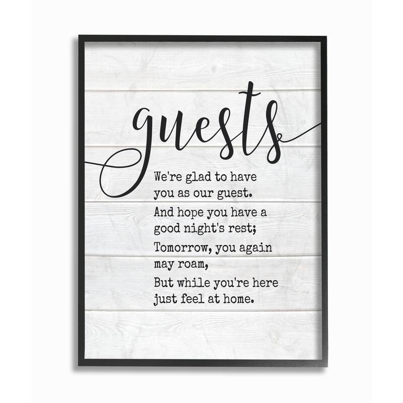 Stupell Guests Feel At Home Framed Giclee Wall Art - 16 x 20