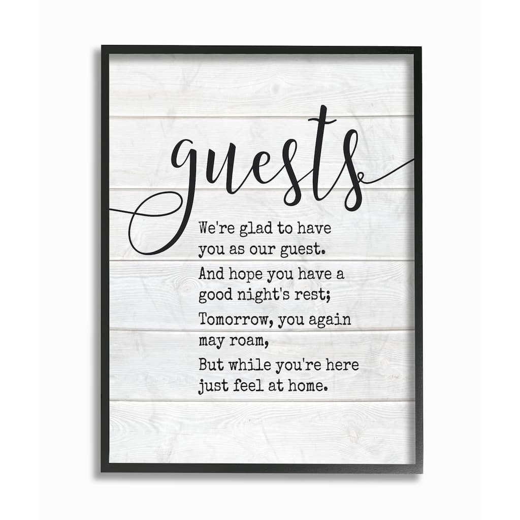 Stupell Guests Feel At Home Framed Giclee Wall Art