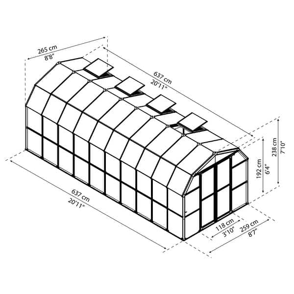 Grand Gardener 8 ft. x 20 ft. Green/Clear DIY Greenhouse Kit - 8 ft. x 20 ft.