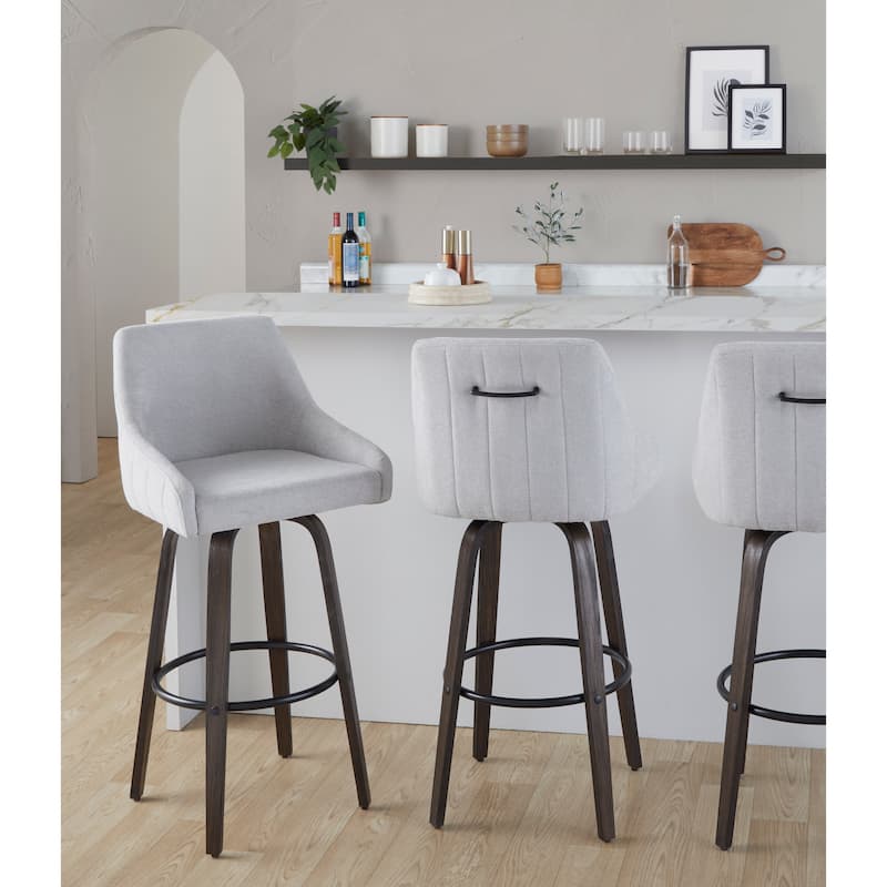 The Gray Barn Hadley 30" Fixed-Height Bar Stool with Bent Wood Legs & Round Footrest (Set of 2)