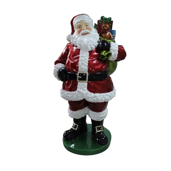 63" Red and White Standing Santa Claus with Presents Christmas Decor. Opens flyout.