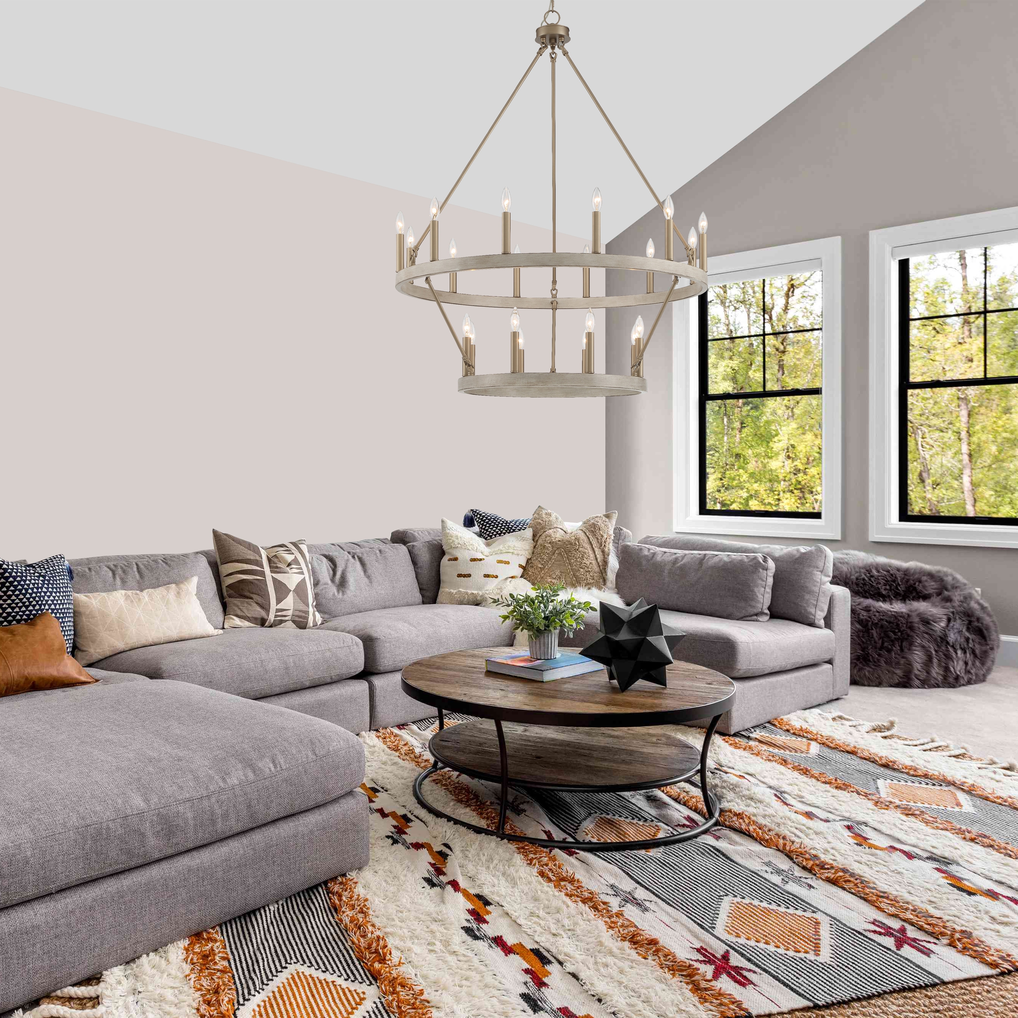 The Gray Barn Highclere Farmhouse 20 light Wagon Wheel Chandelier 40 x40 x 47.83 Bed Bath Beyond 30033763