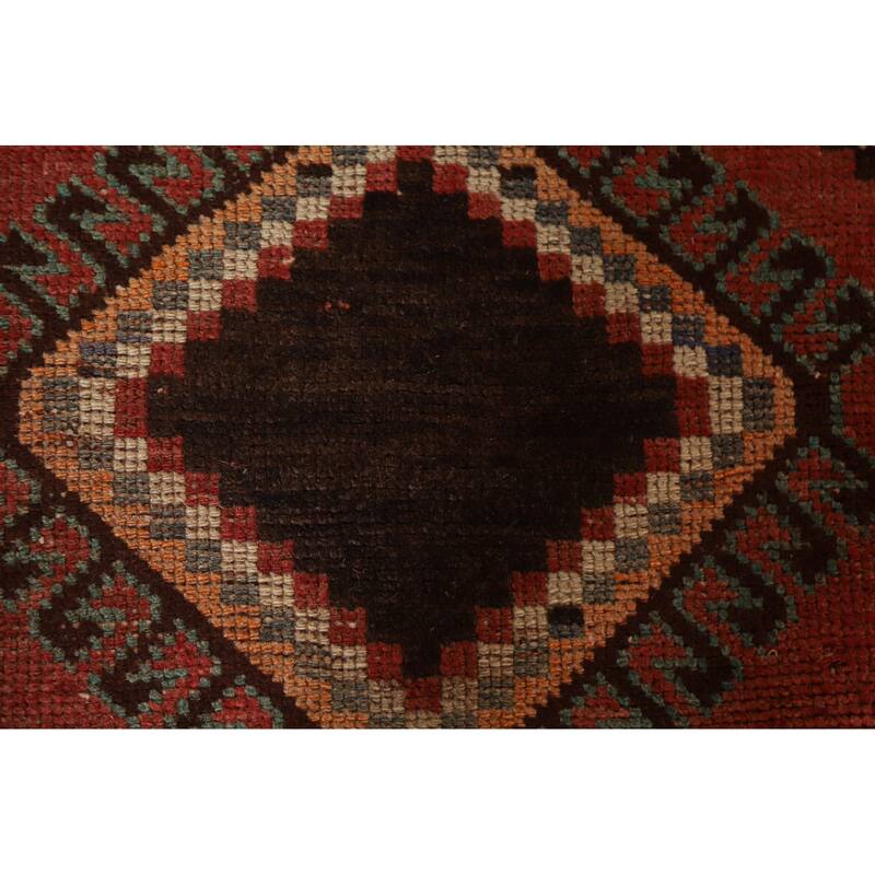 Hand Knotted Oriental 100% Wool Carpet Traditional Tribal Red Lori Runner Rug - 8' 10'' X 4' 5''