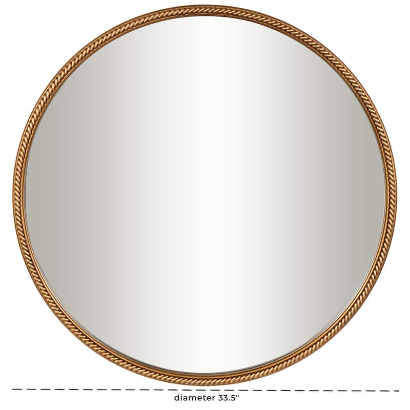 Gold Resin Room Wall Mirror with Twisted Chain Inspired Frame