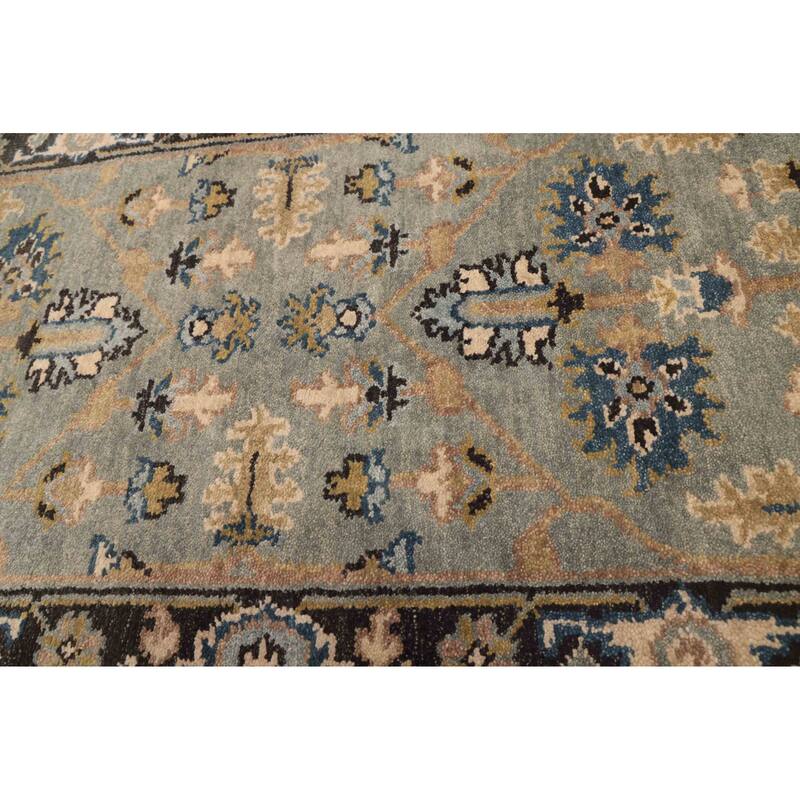 ECARPETGALLERY Hand-knotted Finest Agra Jaipur Teal Wool Rug - 2'5 x 7'11