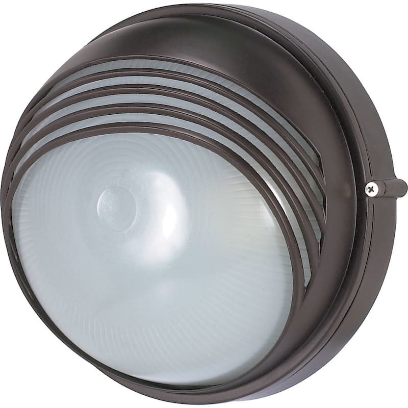 Nuvo 1-light Architectural Bronze Round Hood Bulk Head