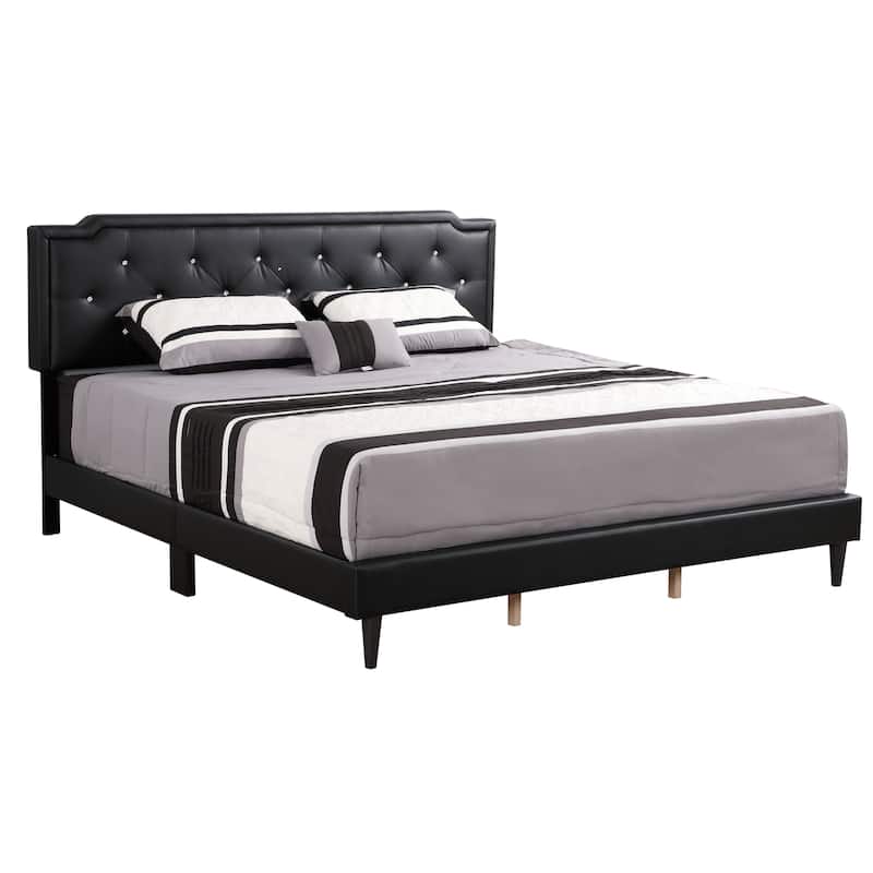 Carson Carrington Valsnas Adjustable Tufted Faux Leather Panel Bed