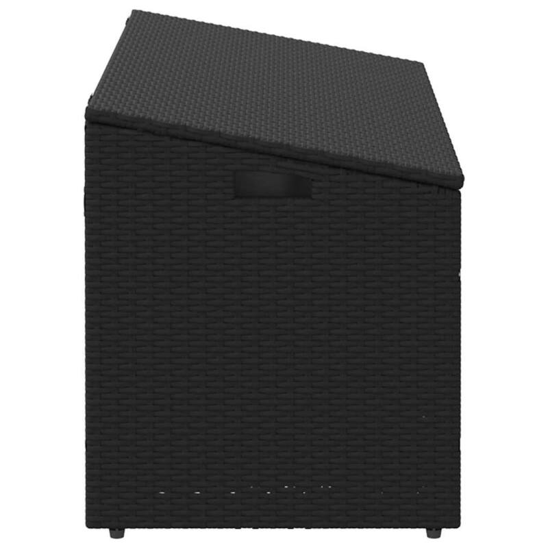 vidaXL Garden Storage Box Black PE Rattan Medium Garden Storage Box - 19.7 x 43.3 x 22.8