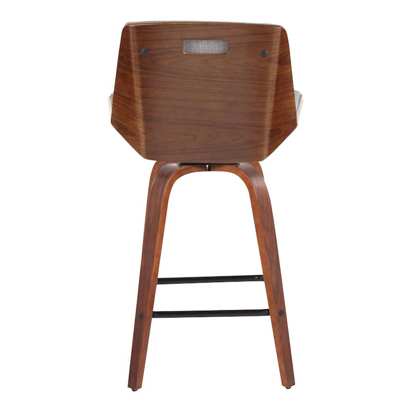 Carson Carrington Clemens 26" Fixed-Height Counter Stool with Bent Wood Legs & Square Footrest (Set of 2)