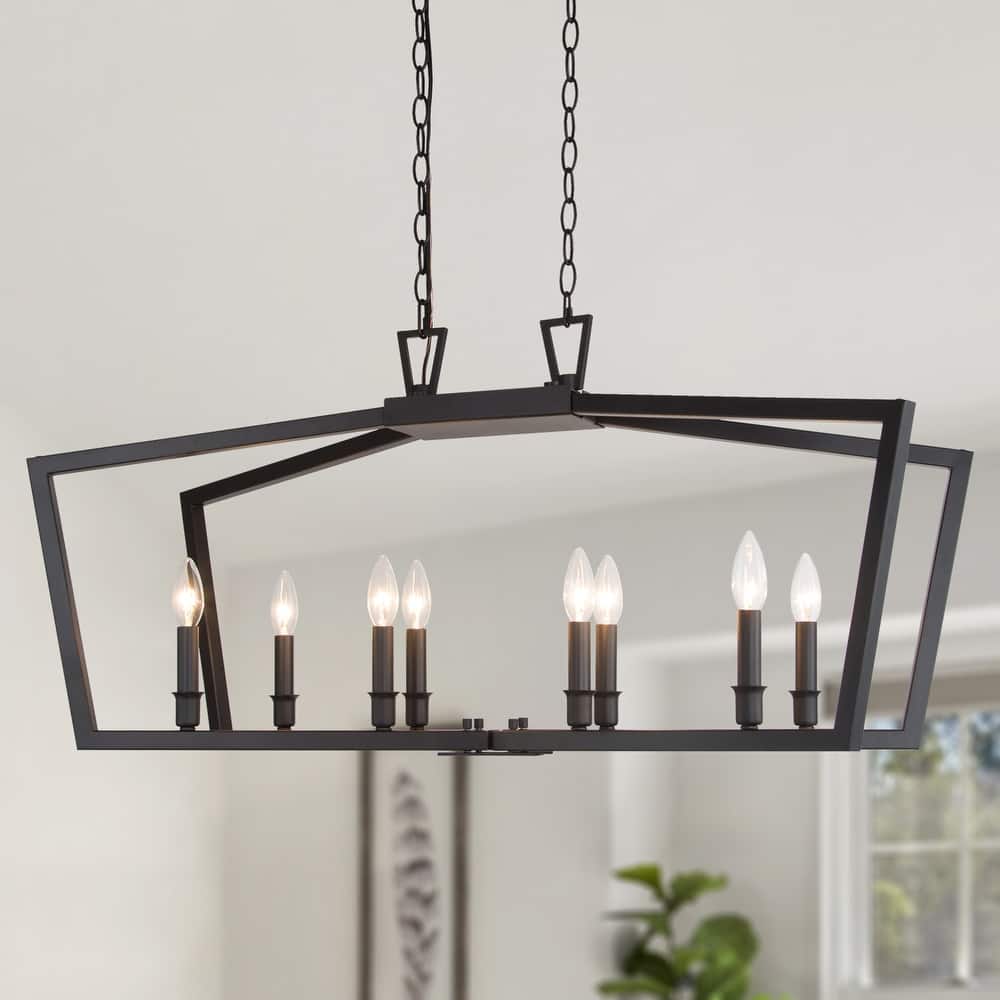 Tarake Modern Farmhouse Island Chandelier 8-light/ 1-light Black Candle Adjustable Lights