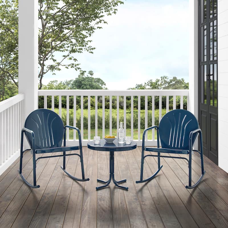 Crosley Griffith 3Pc Outdoor Rocking Chair Set - 79 W x 33.13 D x 32.25 H