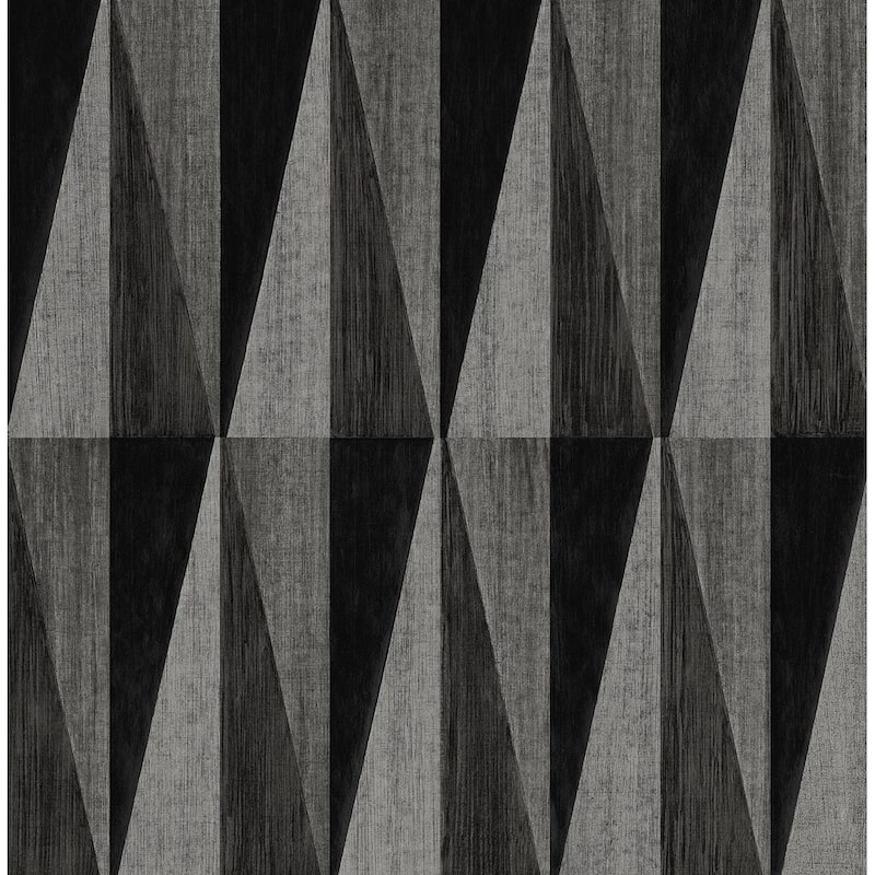 Harry & Grace Pieced Diamonds Peel and Stick Wallpaper - 20.5 in. W x 18 ft. L - Charcoal