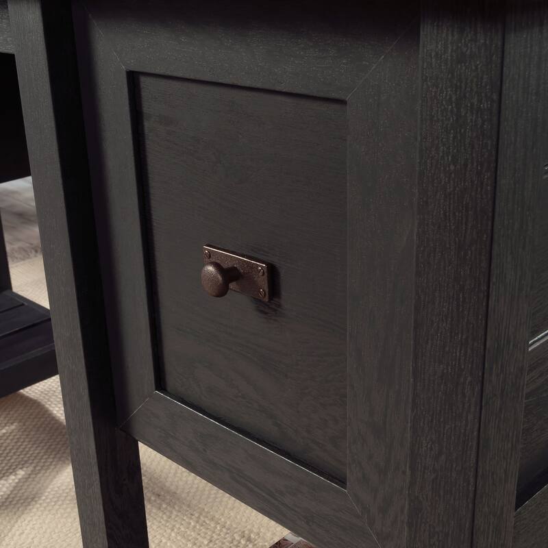 Engineered Wood Coastal Desk with Lateral File Cabinet Bundle