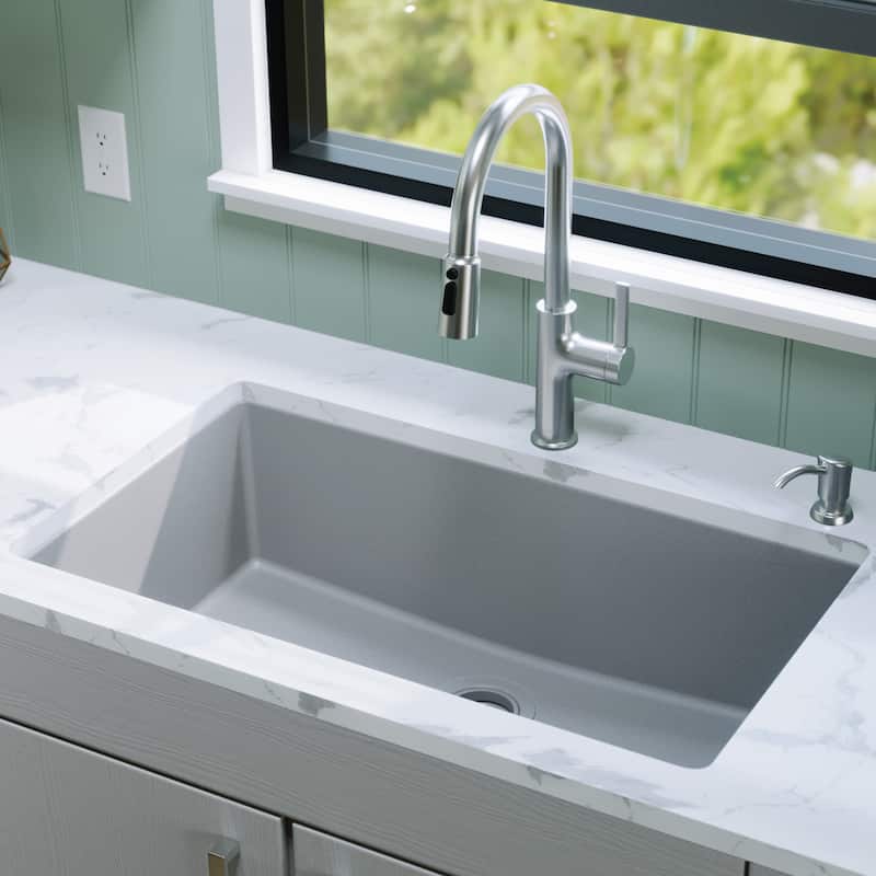 Karran Undermount 32.5 in. Large Single Bowl Quartz Kitchen Sink