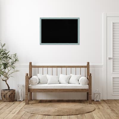 Sky Blue Rustic Wood Framed Black Corkboard Bulletin Board