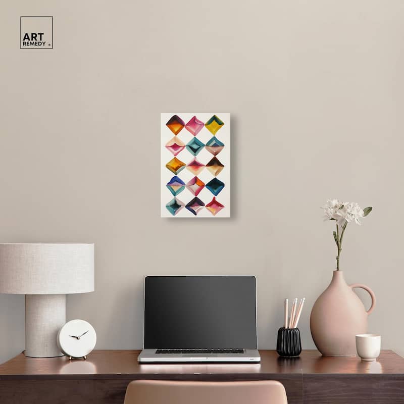 Diamond Grid Canvas by Art Remedy, Gallery Wrapped
