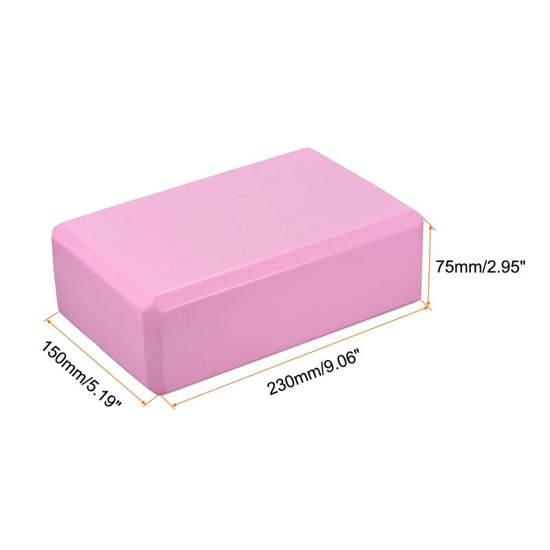 Yoga Block 9" x 6" x 3" Light Weight High-Density EVA Foam Brick - Pink