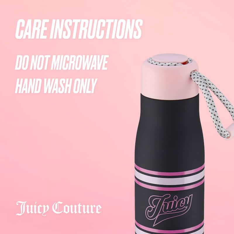 Juicy Couture Luxe Loop Hydration Stainless Steel Tumbler With Woven Loop Handle