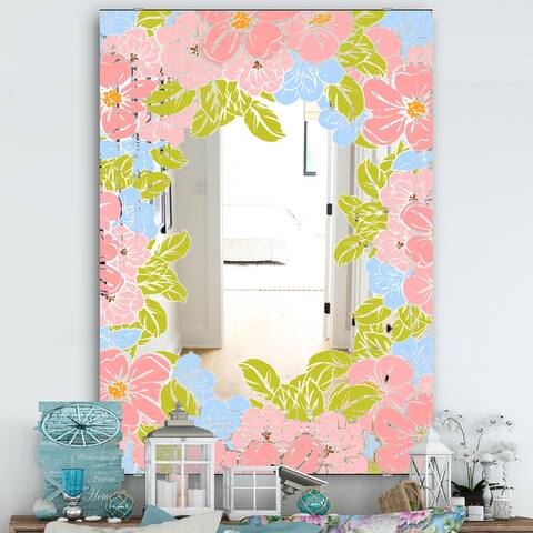 Designart 'Garland Vivid 8' Traditional Mirror - Printed Wall Mirror