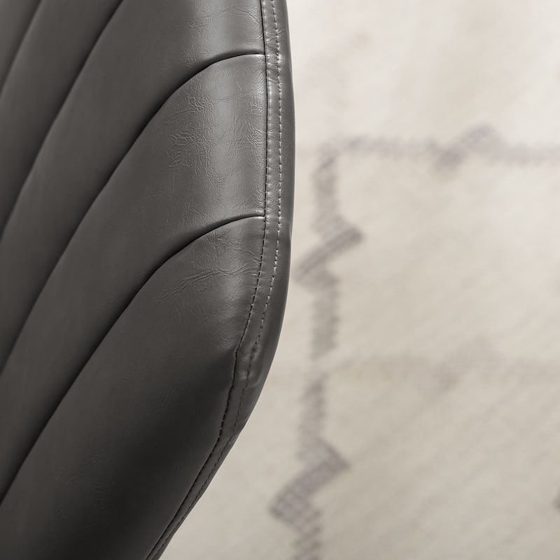 Art Leon Faux Leather Swivel Accent Arm Chair