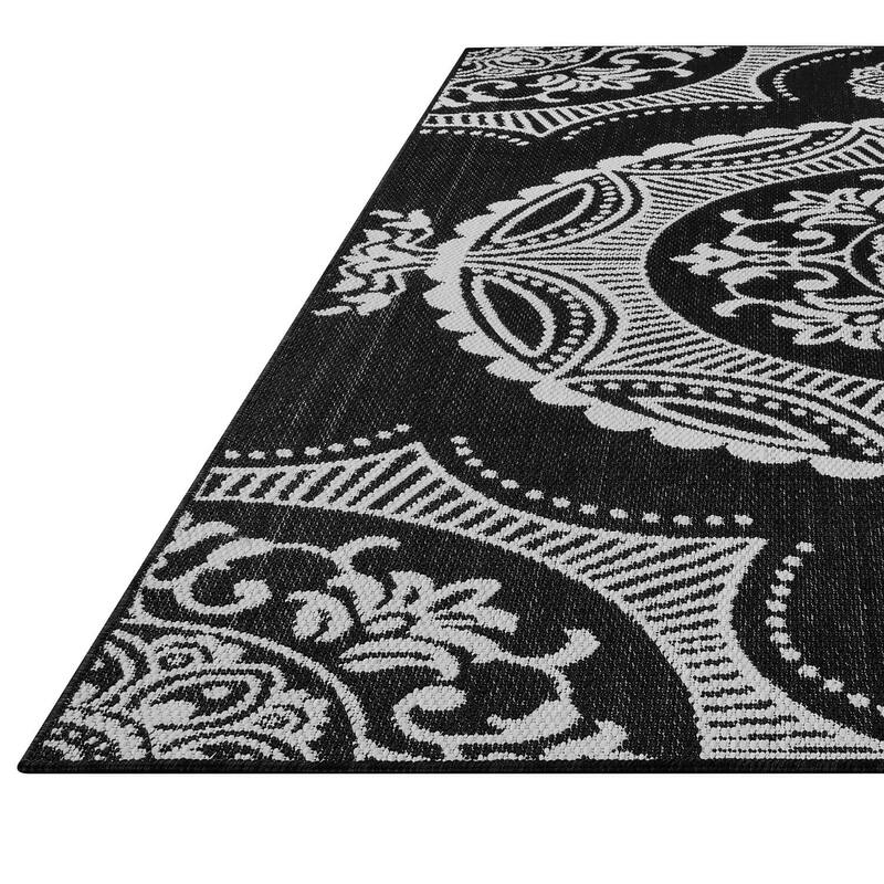 Beverly Rug Blue Medallion Indoor Outdoor Rug, Outside Carpet for Patio, Deck, Porch