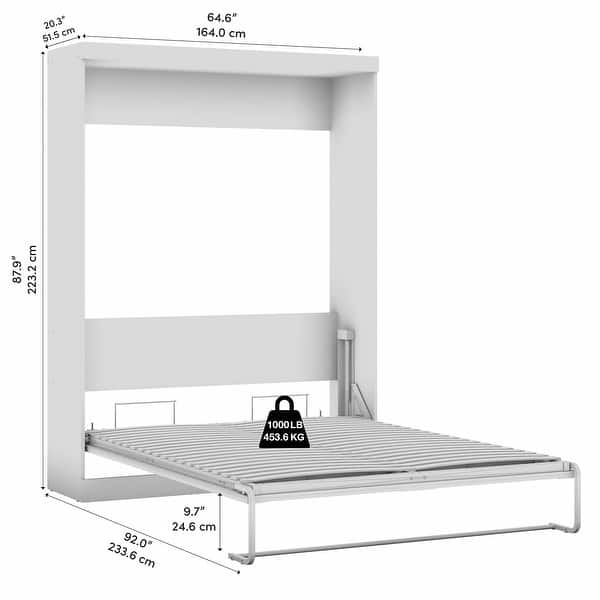 dimension image slide 0 of 4, Pur 65W Queen Murphy Bed for Multipurpose Room by Bestar