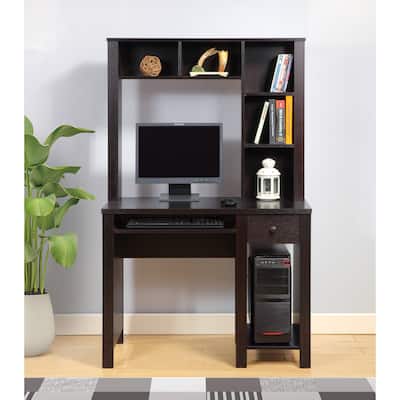 Desk with hutch home office desk 39"W Compact desk Writing Desk Laptop Desk Red Cocoa Espresso One Keyboard Drawer
