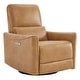preview thumbnail 92 of 171, Spruce & Spring Asher Power Swivel Glider Recliner Cognac Brown-Faux Leather-Single
