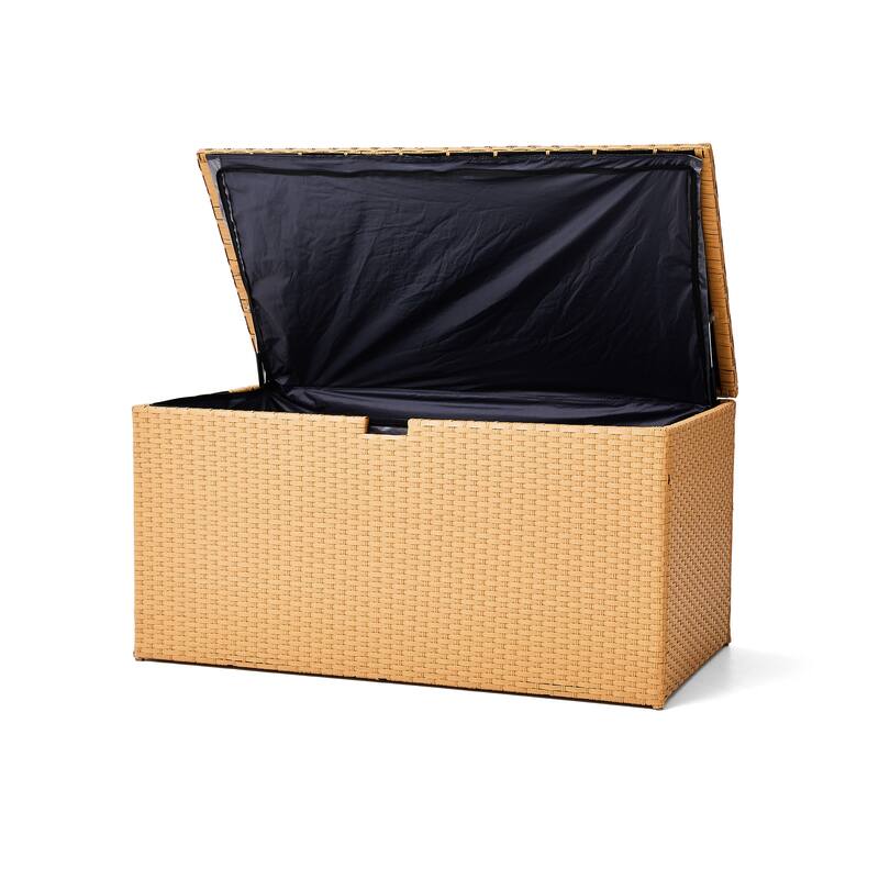 Glitzhome Garden Oversize 52.75"W 140 Gallon Yellow Storage Container Deck Box - 140 Gallon