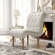 preview thumbnail 9 of 19, Upholstered Accent Lounge Chair for Bedroom Living Room Armless Slipper Chair with Wood Legs
