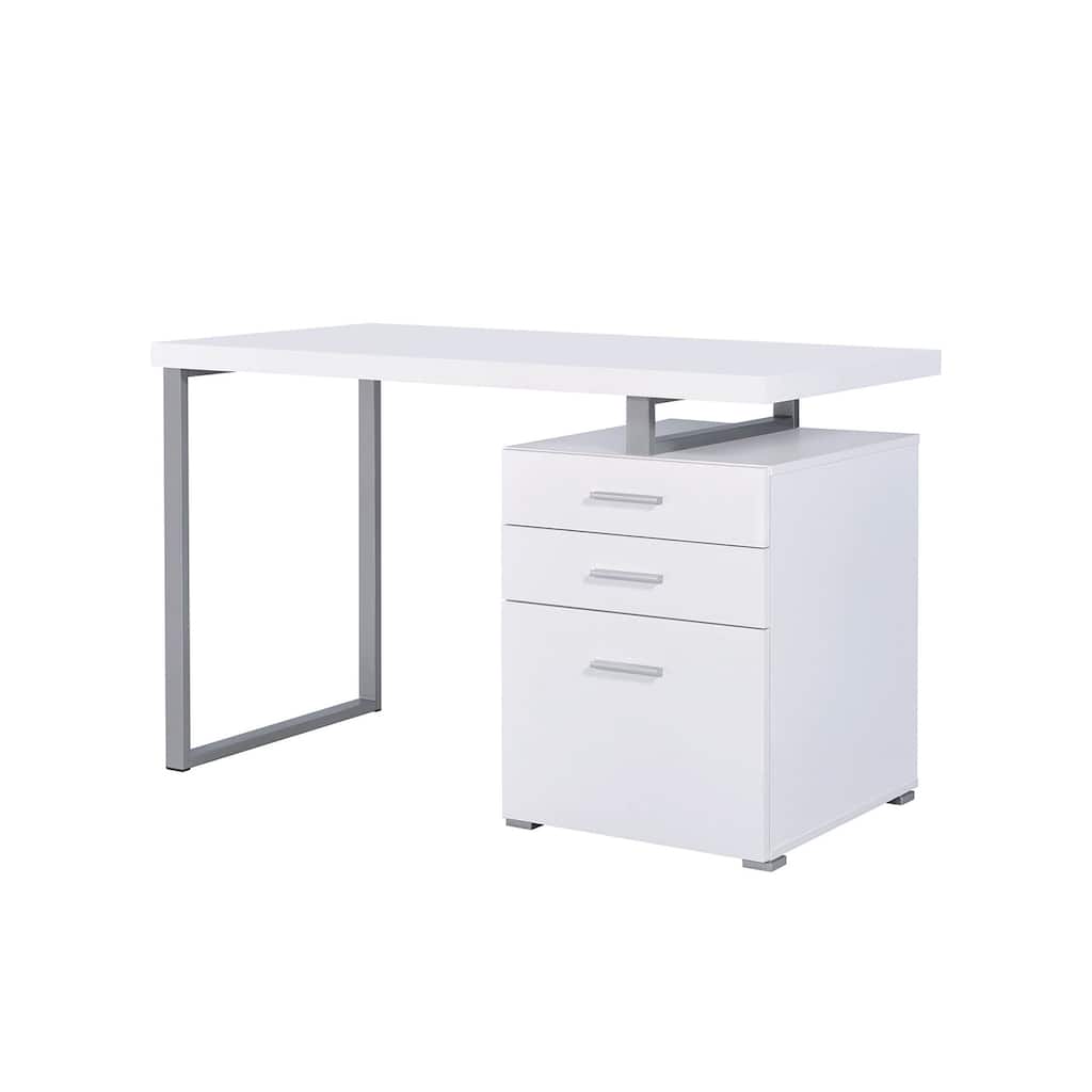 Writing Desk with 3 Drawers in White