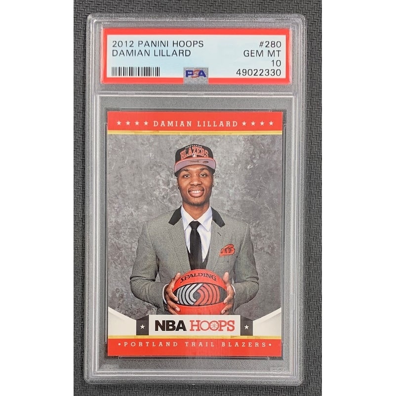 Damian Lillard 2012 Panini Hoops Basketball Rookie Card #280 Graded PSA 10 - 8' x 11'