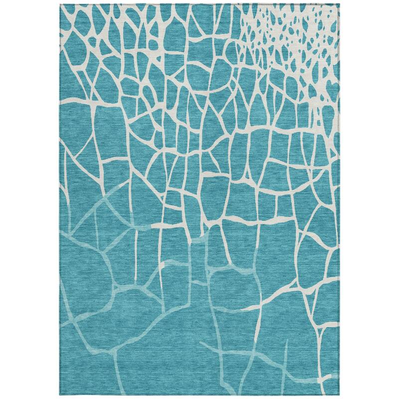 HomeRoots Abstract Transitional Rectangle Outdoor Rug