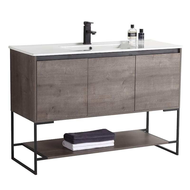 Fine Fixtures Urbania Collection Bathroom Vanity - 48" - Single Sink - Grey