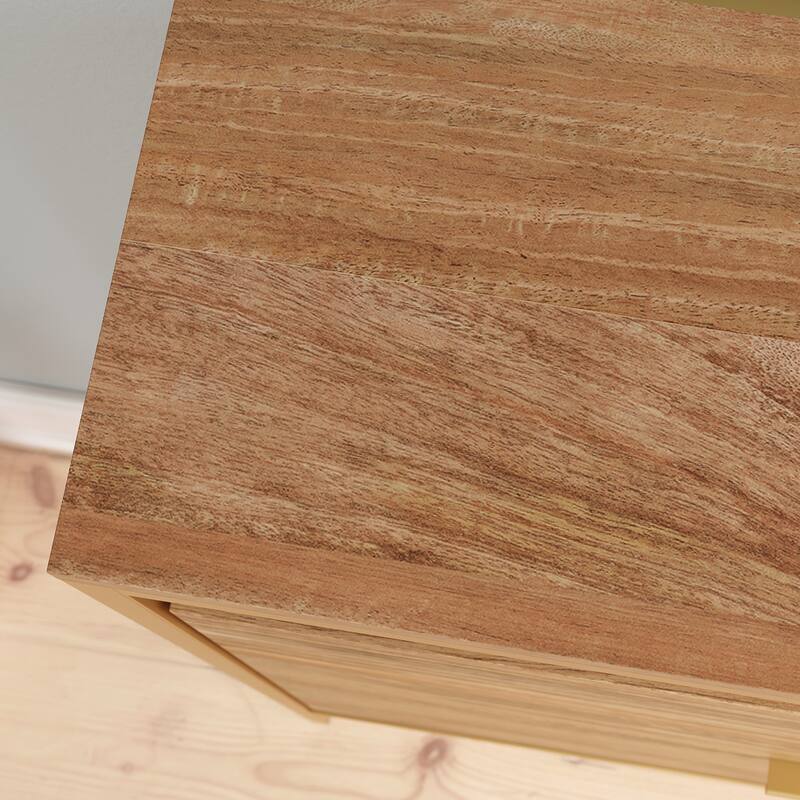 Wood Wall-Mounted Shoe Cabinet with Mirror, Brown - 30.24"W x 10.12"D x 44.02"H