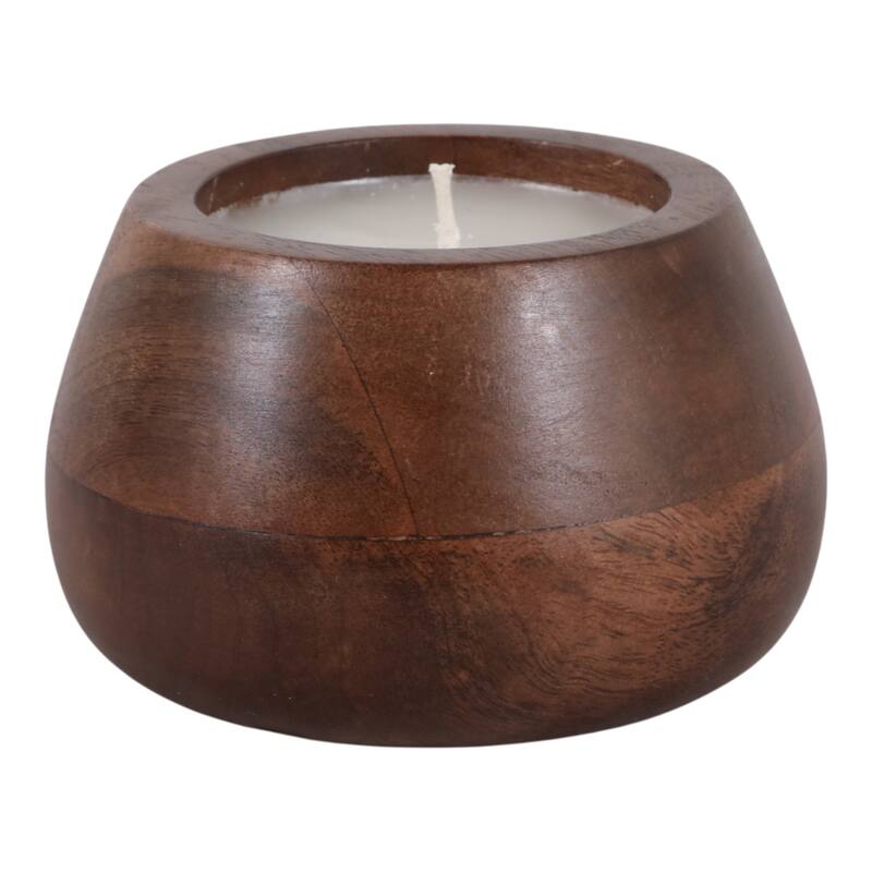Decorative Vanilla Scented Mango Wood Bowl Candle