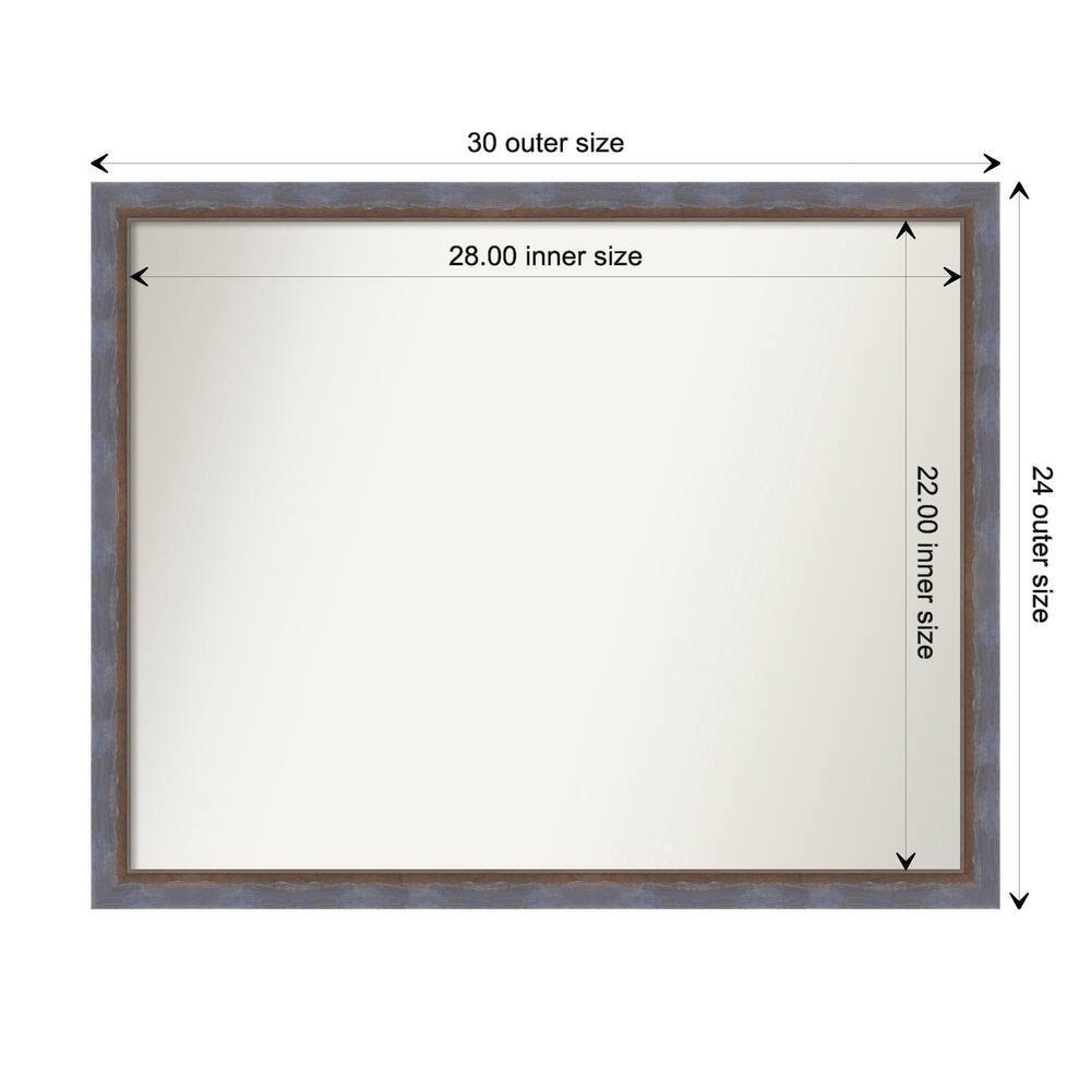 Two Tone Non-Beveled Wood Framed Bathroom Vanity Wall Mirror