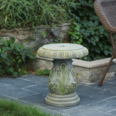 Patina Cement Umbrella Side Table - 21.65" H x 19.7" diameter
