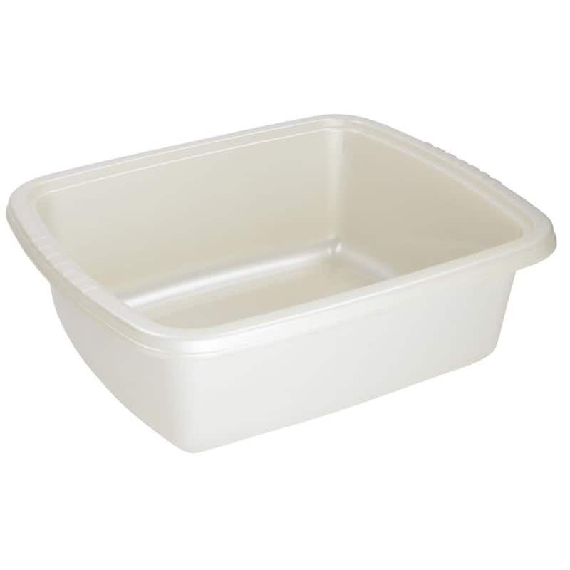 YBM Home Solid Plastic Dish Pan Basin - Pearl White