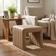 preview thumbnail 108 of 114, HomePop Modern Channel Ottoman Light Brown Faux Leather