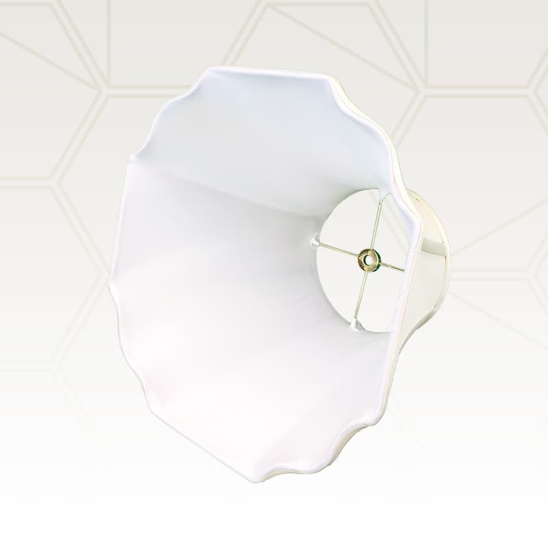 Royal Designs Flare Bottom Outside Corner Scalloped Basic Lamp Shade, Eggshell, 6.5" x 12" x 9.25"