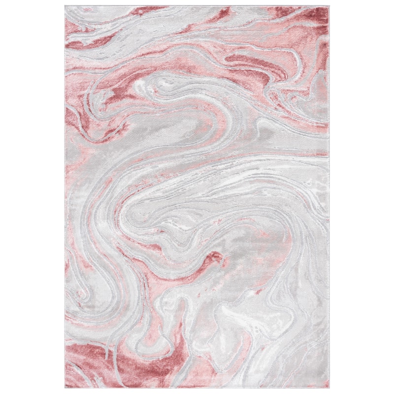 SAFAVIEH Meadow Gundela Modern Abstract Rug - 6'  x  9' - Light Grey/Pink - Rectangle
