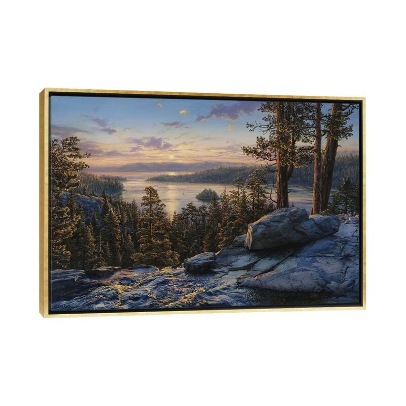 iCanvas "Dawn At Lake Tahoe" by Evgeny Lushpin Framed Canvas Print - Gold - 18x26