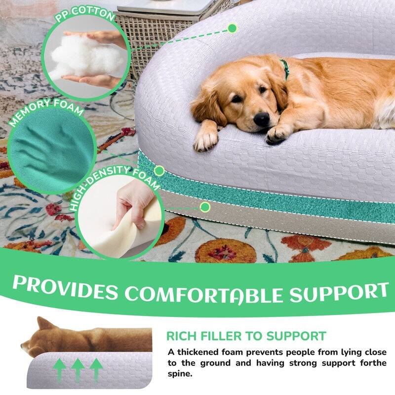 Human Dog Bed Large Foldable Orthopedic Foam Dog Sofa Cooling Cover