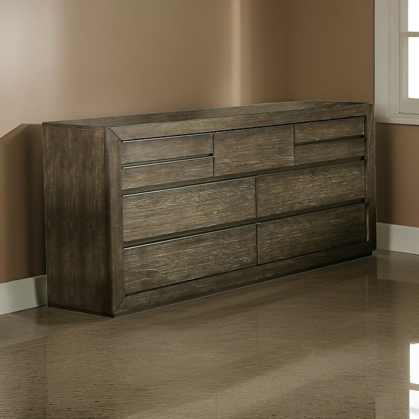 72 Inches 9 Drawer Wooden Dresser with Recessed Pulls, Brown - Bed Bath &  Beyond - 32904451