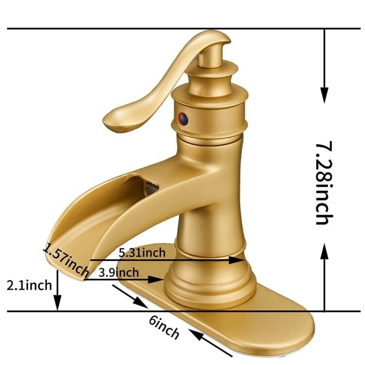 Waterfall Bathroom Faucet With Drain Assembly Single Handle Bathroon Sink Faucets One Hole Modern Basin Taps With Deck Plate
