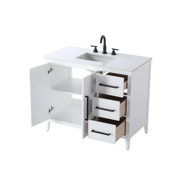 Elegant Lighting VF29342 Millie 42" Free Standing Single Basin Vanity