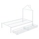 preview thumbnail 22 of 75, Metal Platform Bed with 2 Drawers, Bedroom Kids Bed Frame with House-Shaped Headboard Design and Support Slats, Easy Assembly