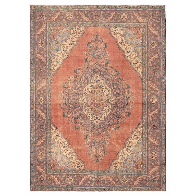 ECARPETGALLERY Hand-knotted Antalya Vintage Dark Copper Wool Rug - 8'3 x 11'3